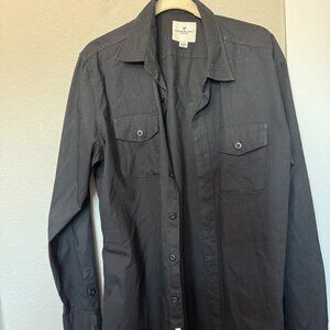 American Eagle - Men's Black Button Down Shirt - Size Medium